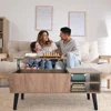 Lift Top Coffee Table with Hidden Compartment - Modern Living Room Dining Table with Rising Tabletop Lifttop Desk for Apartment 4