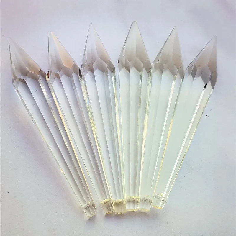 Top Quality 12pcs 100mm Clear Crystal Icicle Chandelier Parts Diy Window Suncatcher Christmas Tree Oranment Home Wedding Decor rainbow crystal ball pendant clear suncatcher prisms chandelier crystal parts diy jewelry making window car hanging ornaments