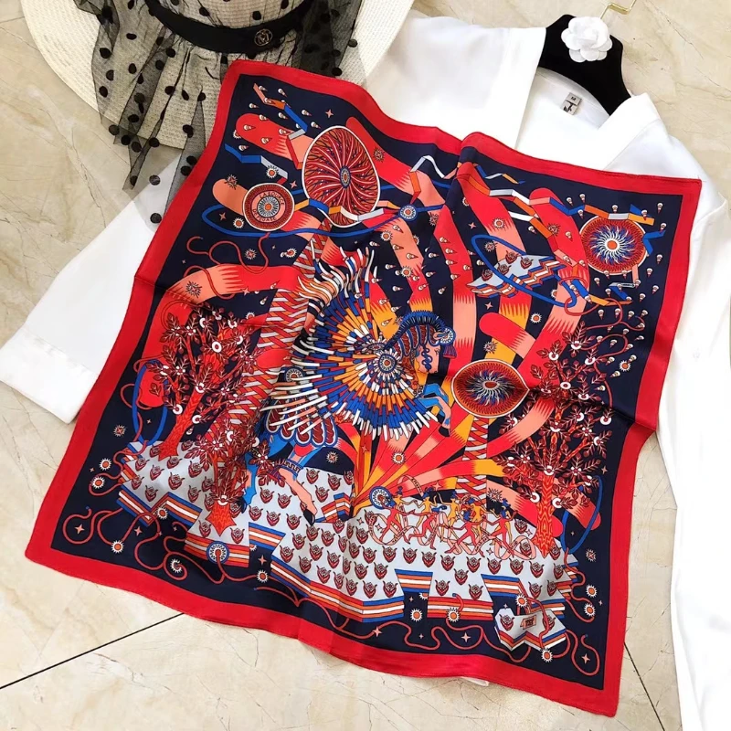 

2024 New Designer Women's Square Scarf 100% Silk Scarf Headband 50*50cm Casual Fashion Versatile Fashion Brand Jewelry