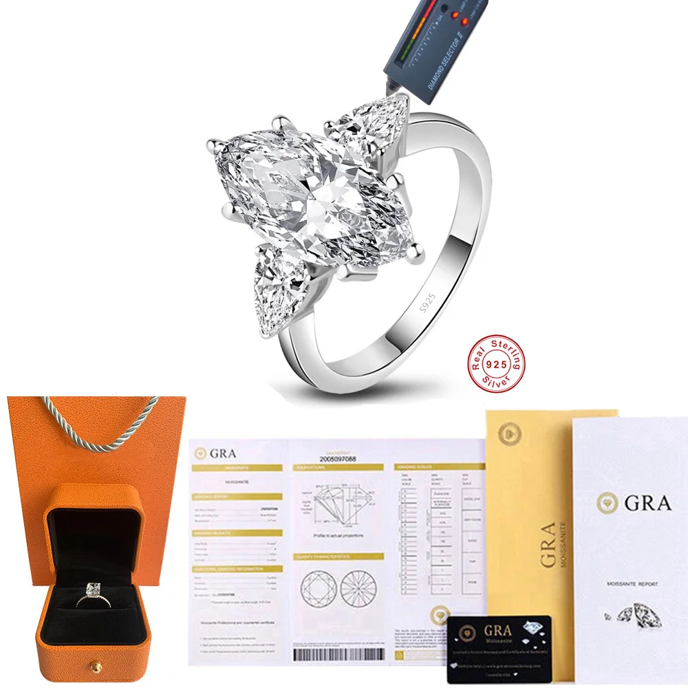 4ct marquise moissanite engagement ring