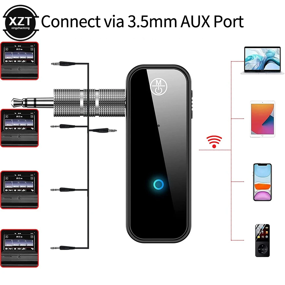 Bluetooth Audio Receiver Auxiliary Adapter Automatic Connection for TV Audio Projector PC Headphone