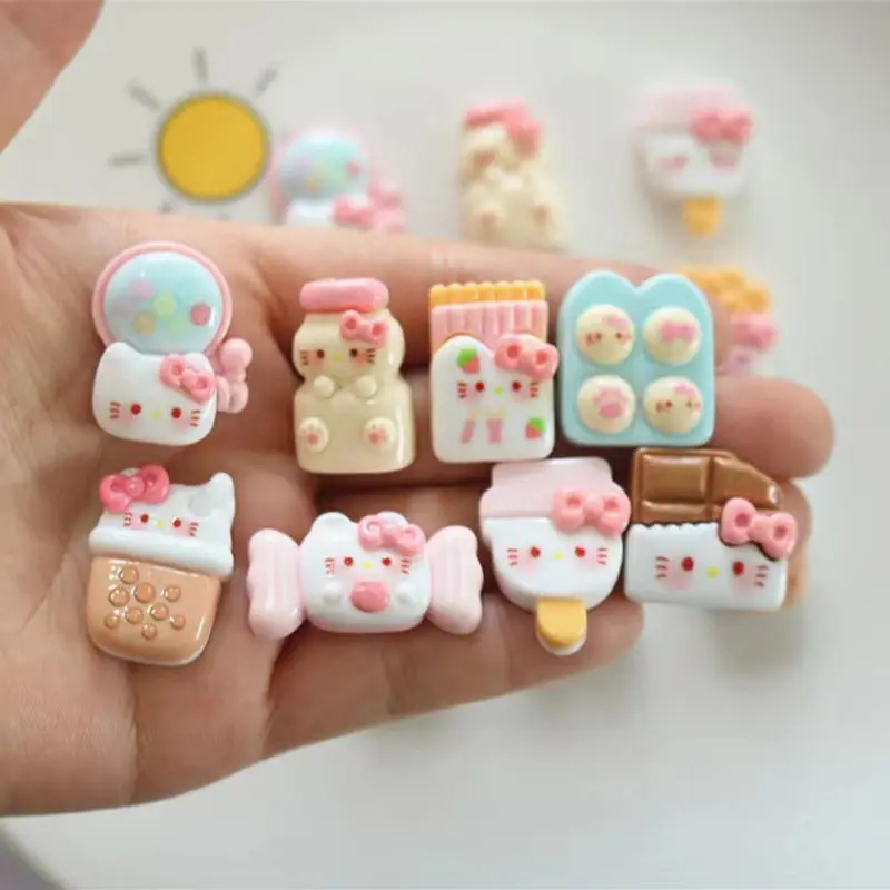 10Pcs New Cute Mini Resin Cartoon Cat Series Flat Back Home Decor Ornament Jewelry Making Bows Accessories resin jewelry accessories resin embellishments resin nail art crafts candy resin ornaments resin flower embellishments resin hairpin accessories