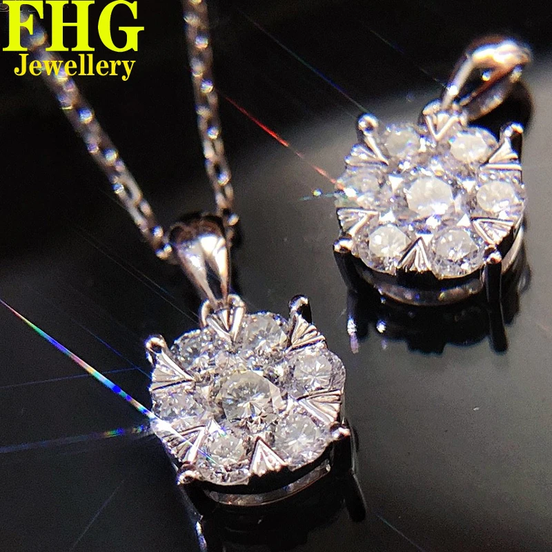 

Ожерелье из настоящего белого золота с натуральными бриллиантами 0,3 карата, 18 К, Дамское Ювелирное Украшение На День Рождения вечерние дьбу