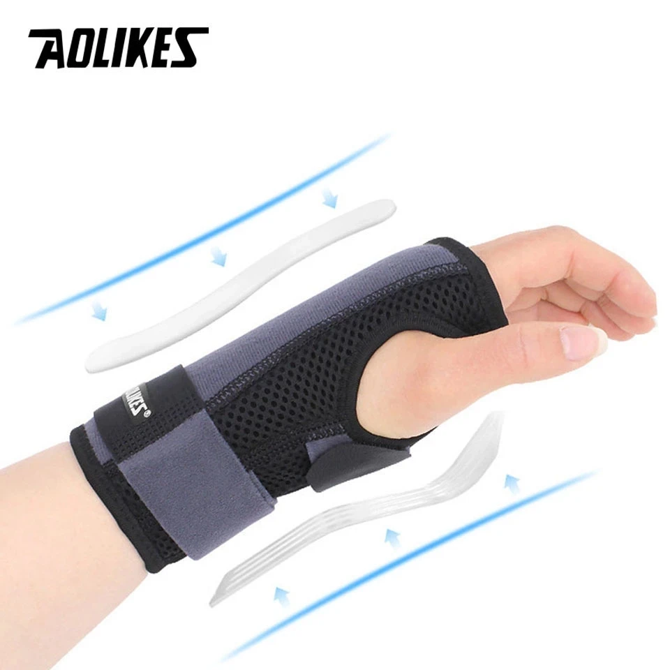 

AOLIKES Adjustable Wrist Fitted Stabilizer Splint Carpal Tunnel Hand Compression Support Wrap for Wrist Injuries Pain Relief