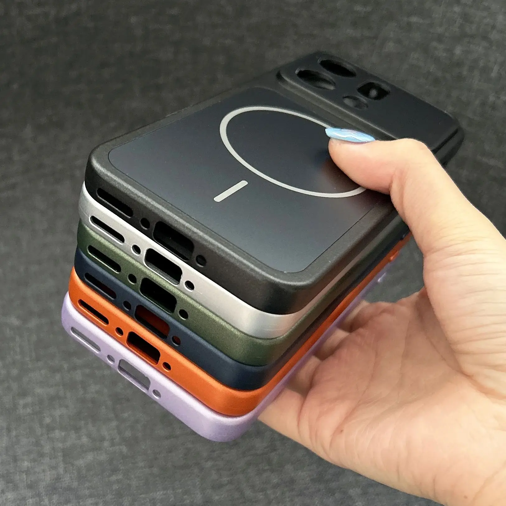 Enhanced Matte Magnetic Phone Case with Wireless Charging and Shockproof Armor Protection