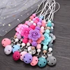 Baby Teether Pacifier Chain Silicone Wood Beads Pacifier Clips Infant Nipple Appease Soother Chain Clip Dummy Holder Nipple Clip 4