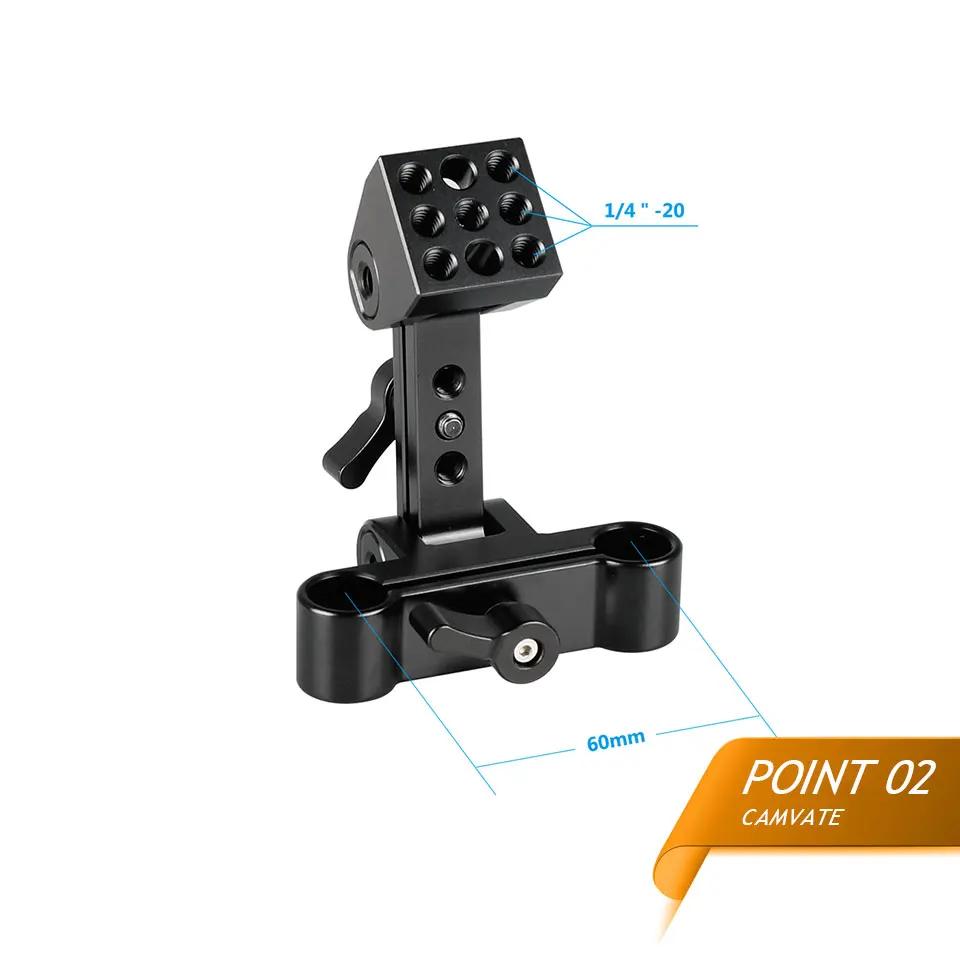 Adjustable Monitor Support Bracket With Dual 15mm Rod Clamp For Camera Monitor C