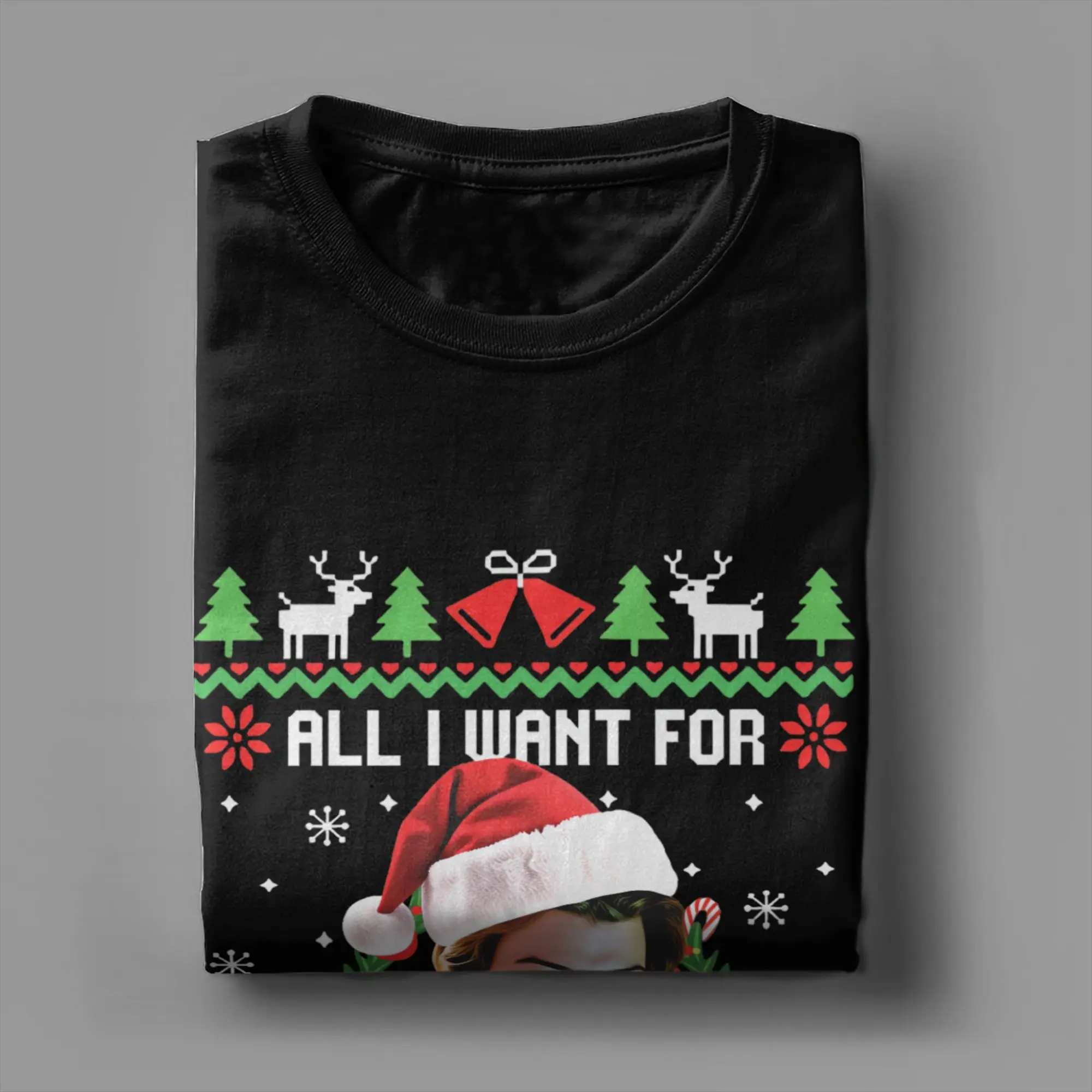 Men's Graphic Short Sleeve Cotton Crewneck T-Shirt - Steve Harrington Fun Christmas Design