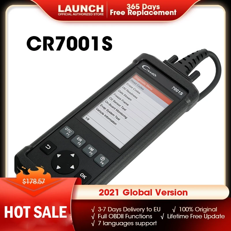 Launch Creader 7001S CR7001S OBD2 Scanner Code Reader Diagnostic Tools ABS SRS Scanner Obd2 Diagnostic Tool Professional automotive battery charger