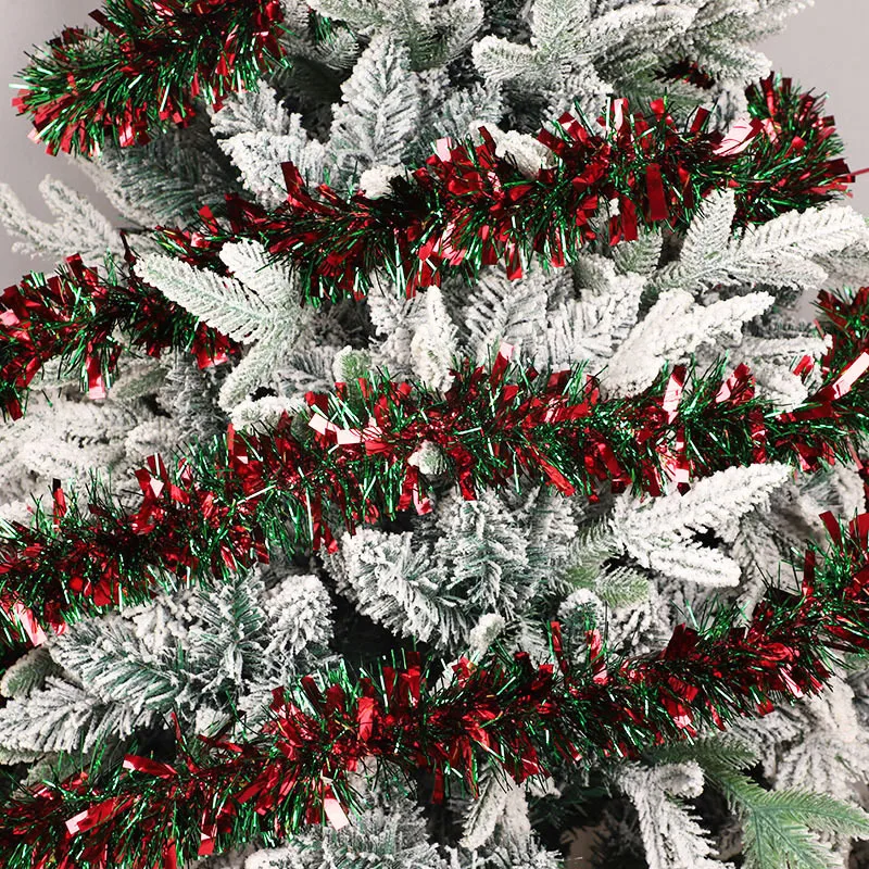 5/10er-Pack 78,74 Zoll Weihnachtsbaum-Hängegirlande, Weihnachtsgirlande, rotes und grünes Lametta, Bandornamente, Urlaub, Zuhause, Partyzubehör – Detail 8