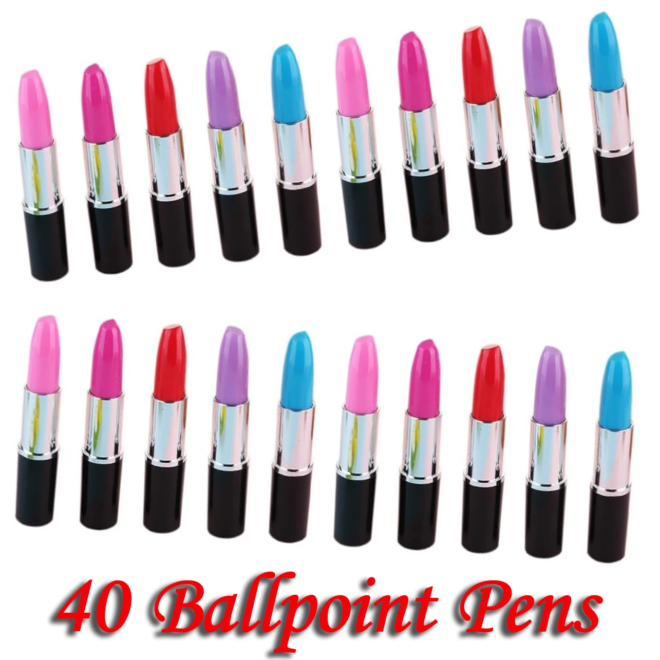 

40Pcs Black Ink Pen Black Ink Writing Ink Pens Plastic Lipstick Pen Neutral Pen Ball-point Pen Lipstick Pretty Prize