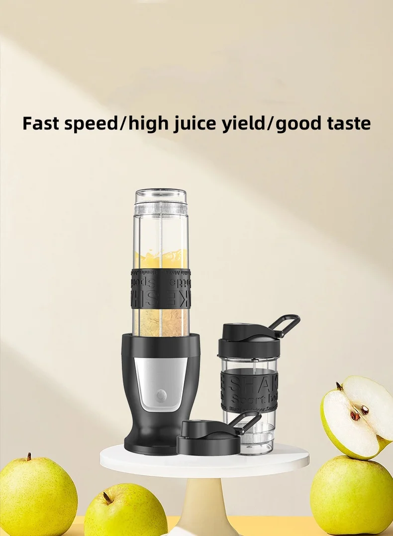 Home Portable Double Cup Juicer Personal Blender Electric Milkshake Bottle 300W Juicer Juicing Cup for Milkshake and Smoothie 3