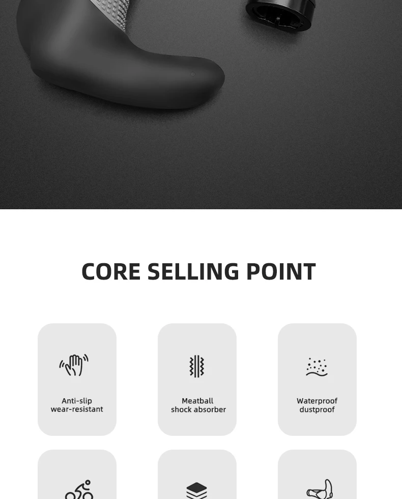 Description Picture 3 of itemShockproof Bike Handlebar Grips Anti-slip Mountain Bike Grips Comfortable Ergonomic Road Bicycle Handlebar Grip Bike Accessories