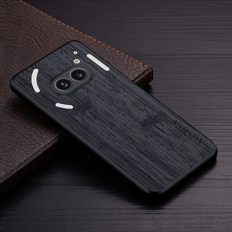 غطاء هاتف جلدي بنمط خشب الخيزران ، حقيبة لكل شيء ،...