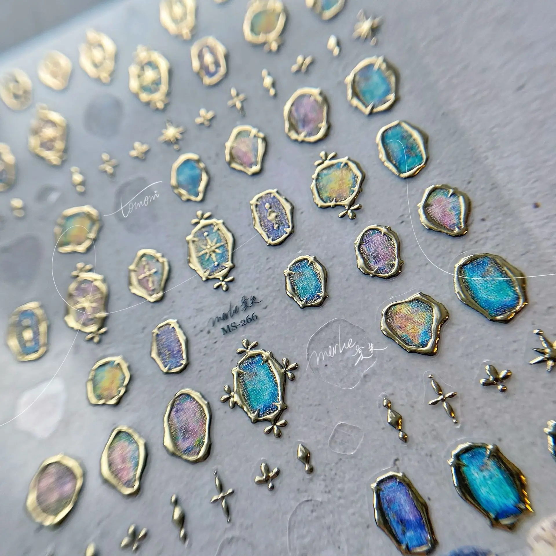 

Manicure Gold Plated Nail Sticker Japanese Vintage 5d Nail Sticker Frame Gold Plated Ornament