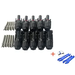 Solar Connector Kit - Durable 1000V 30A PV Plugs (5 pairs 1 spanner)