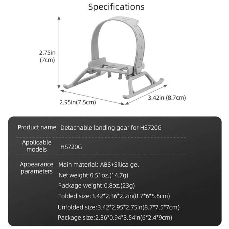 Landing Gear for Holy Stone HS720G Quick Release Lightweight Expansion Bracket Silicone Strap ABS Foot Accessories images - 6