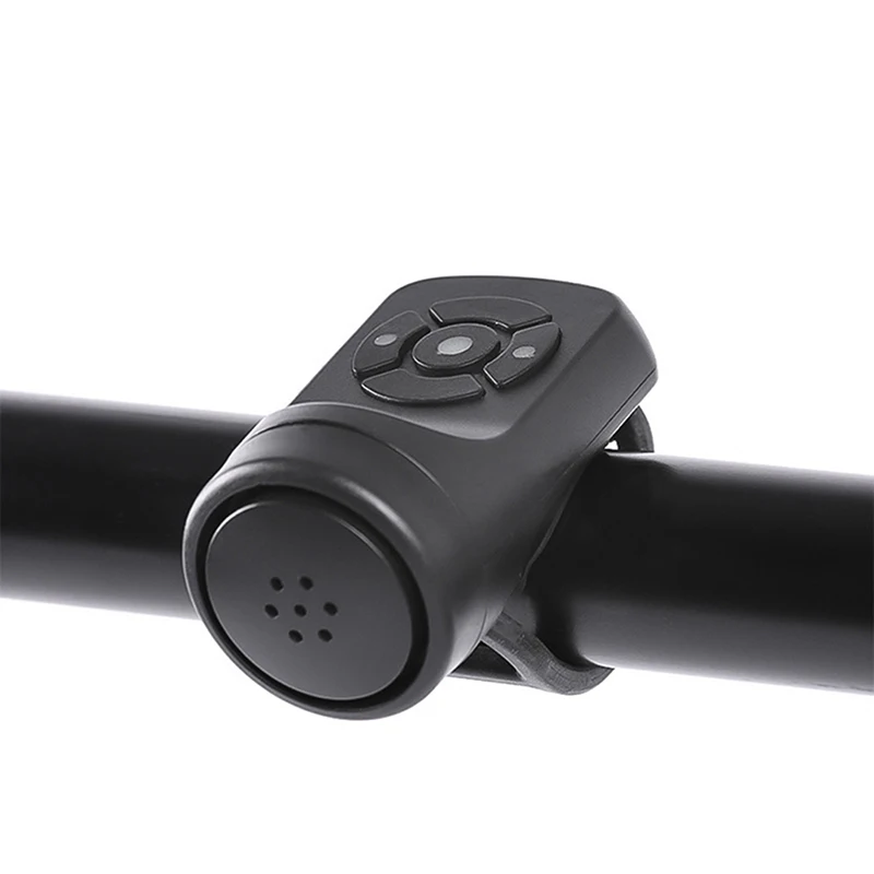 

Bicycle Electric Horn Black ABS USB Rechargeable Bicycle Cycling Bell Speaker Ring Bike Accessories Loud Handlebar Alarm Ring