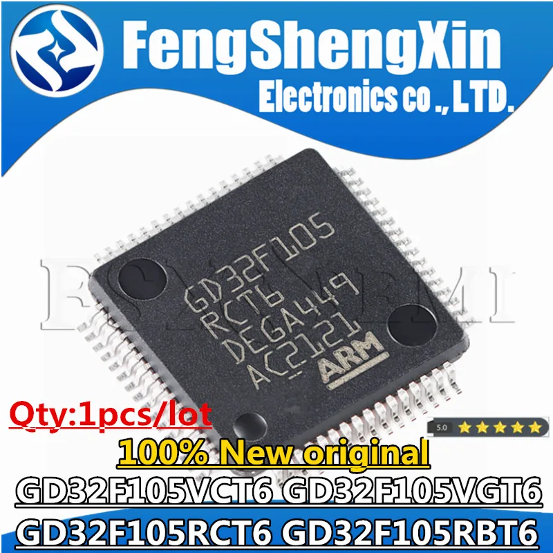 

1pcs 100% New GD32F105VCT6 GD32F105VGT6 GD32F105RCT6 GD32F105RBT6 QFP Chips