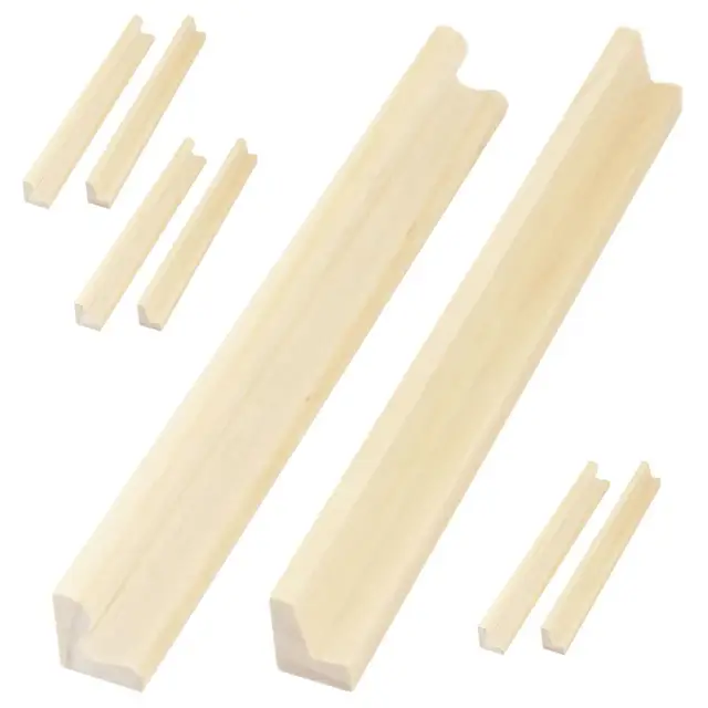 8 Pcs Wooden Letter Naments Domino Stand Rack Display Base Diy Building Blocks Storage Material Versatile Use Elegant Natural 5