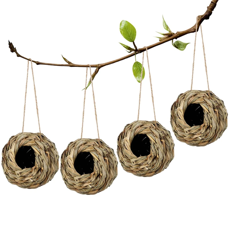 Birds Nest Bird Cage Natural Reed Grass Spherical Hummingbird Nest