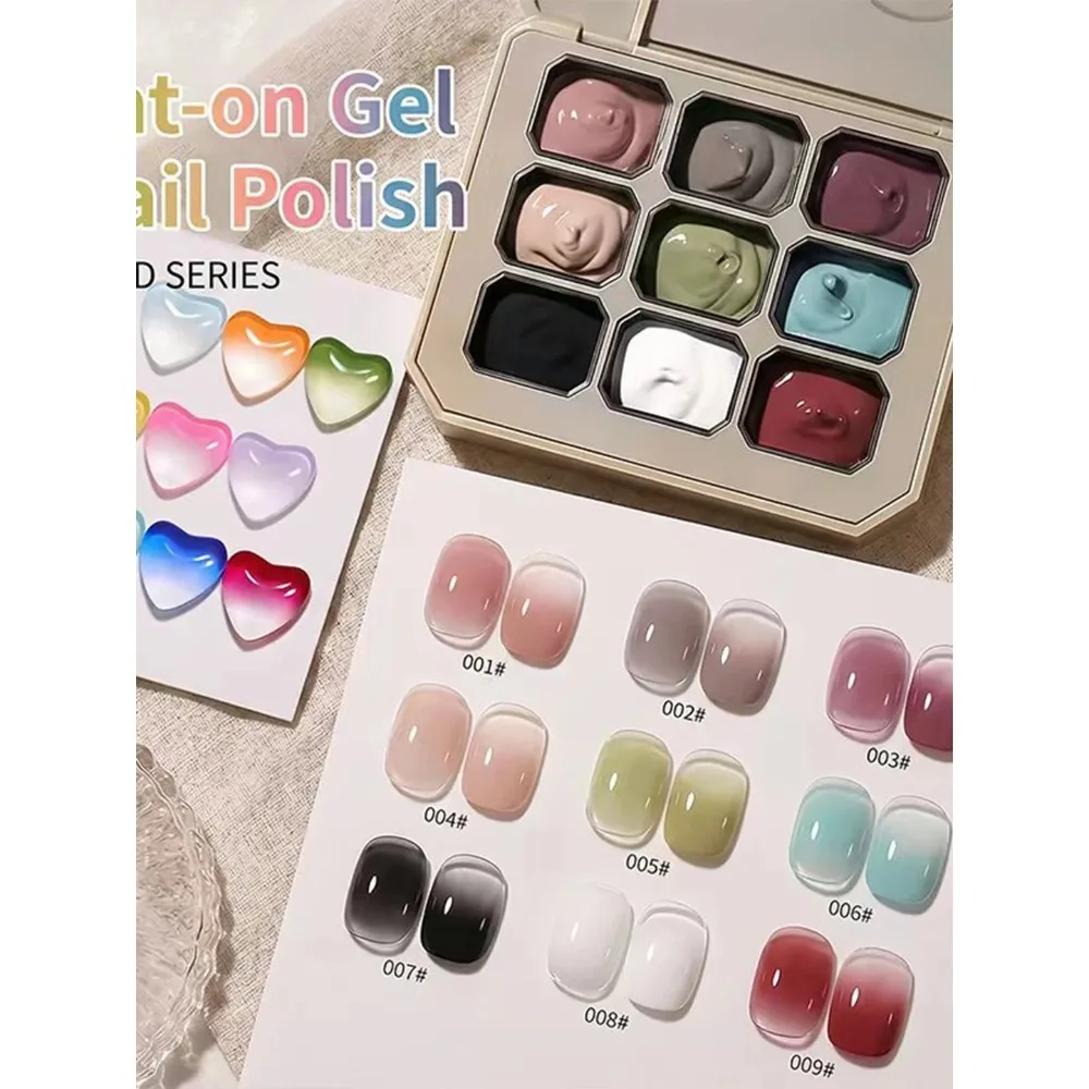 9-color solid gradient high-saturation blush nail polish, French manicure gel, suitable for nail technicians and beginners. - 6