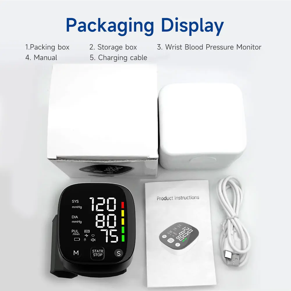LED Rechargeable Wrist Blood Pressure Monitor