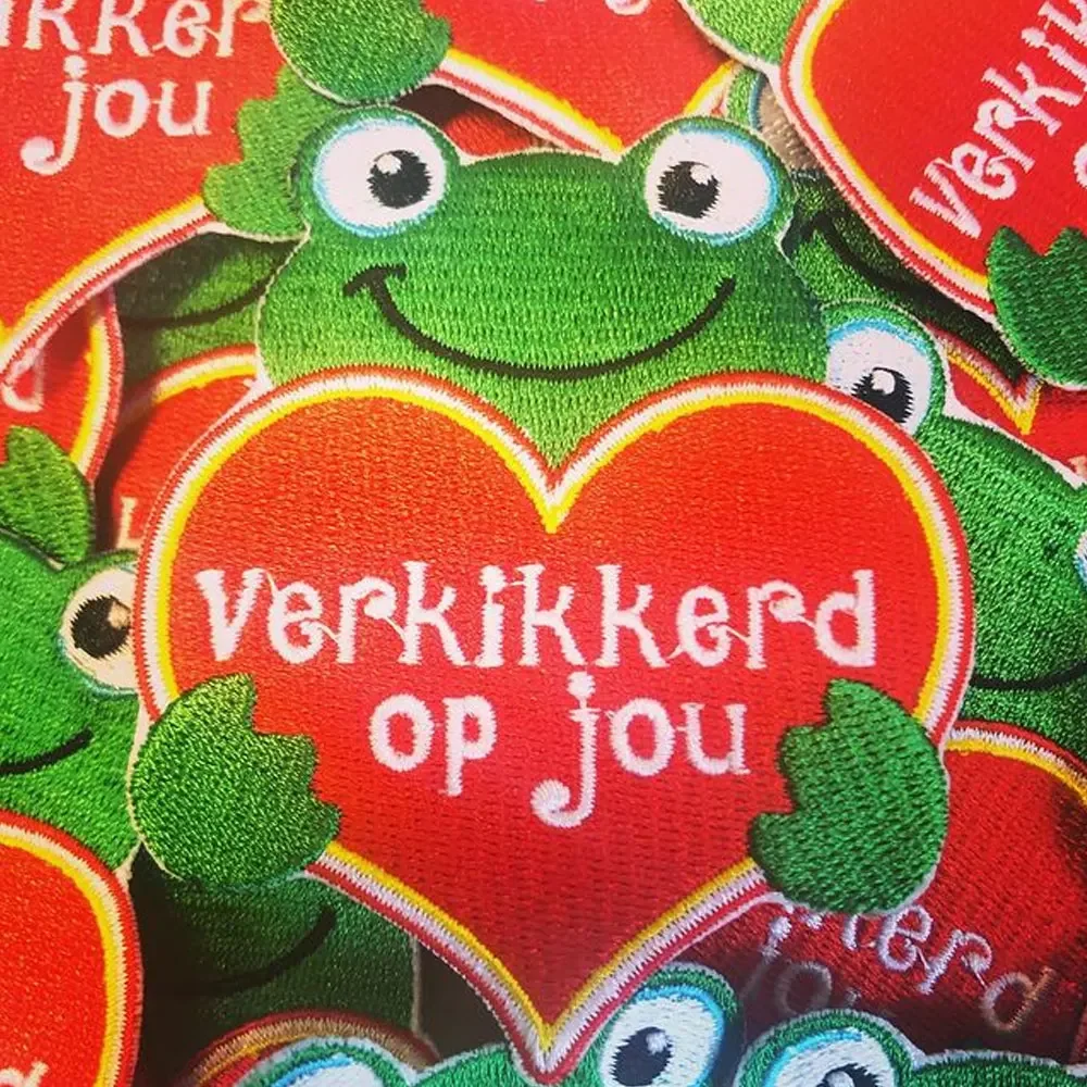 Carnival-patches de sapo com letras, embroidered bordado com ferro, etiqueta, coração para roupa, carnaval, holanda