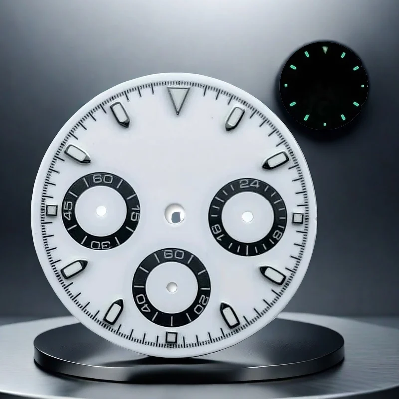 Enhanced Black and Multi-Color Dial for VK63 Movement with Date Display - 29mm