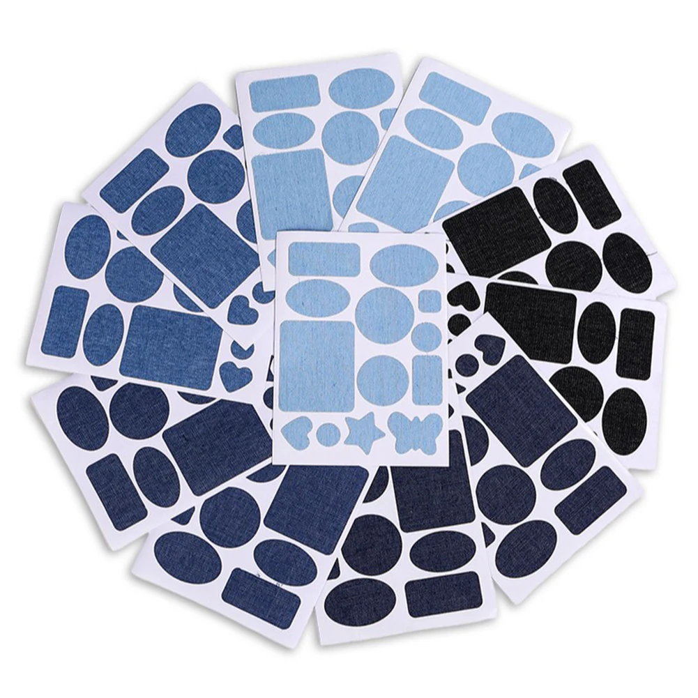 DIY Self-Adhesive Clothing Patches Cut Denim Fabric Stickers Repair Patches for Jean Clothing Pants Elbow Knee Clothing Stickers