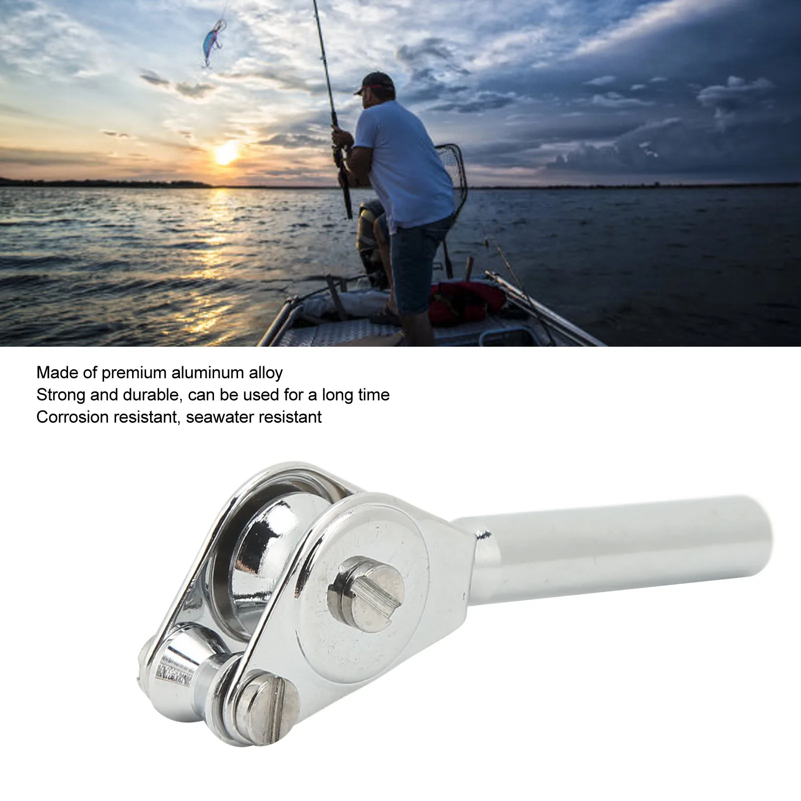 Fishing Pole Rod Roller Guide Aluminium Alloy Fishing Double