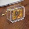 1PC Holiday Gift Gold-Plated Hand-Cranked Music Box Hand-Cranked Music Box Movement 4