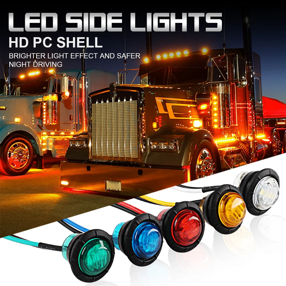 LEDサイドマーカーライト,12V 24V,2ピース,トレーラー用バス抽出器,ブレーキランプ,トレーラー,トラックアクセサリー