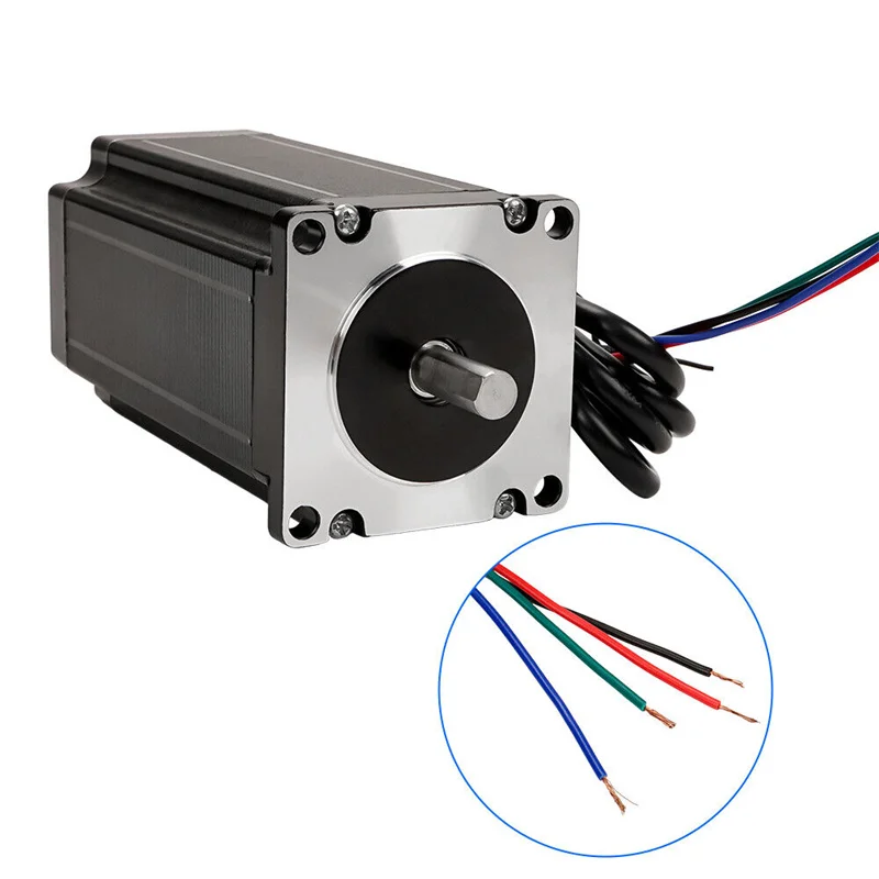 

Nema23 112 мм с одним валом 8 мм 57 шаговый двигатель 57HS112 4.0A 3Nm 4 ведущих для 3D-принтера CNC маршрутизатор лазерный гравер