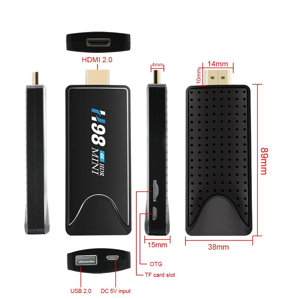 H98 미니 스마트 파이어 TV 스틱, H313 TV 박스, 안드로이드 10, 2GB, 8GB, 2.4G, 5G, 듀얼 와이파이, 4K 미디어 플레이어, 3D 비디오, BT4.0, TV 동글 리시버