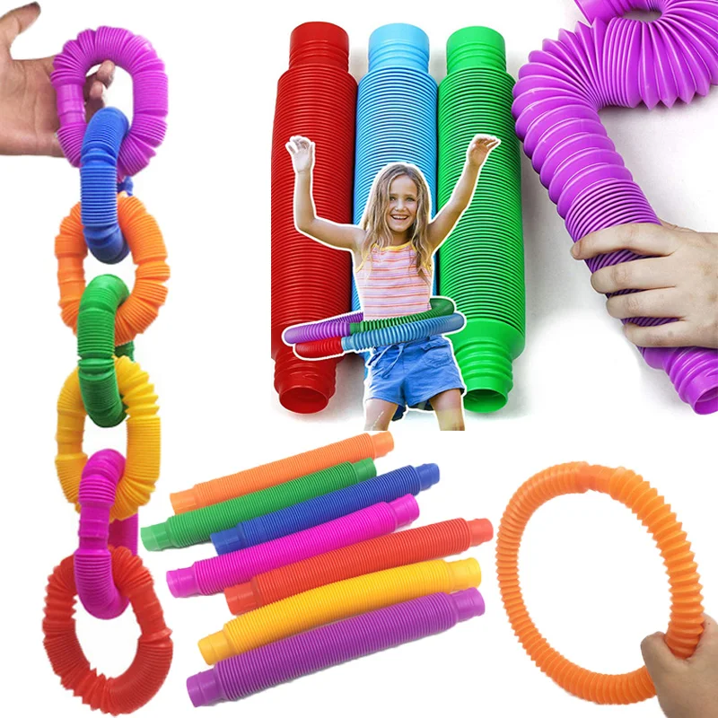 Kids Fidget Toys Autism Sensory Tubes ADHD Stress Relief Montessori Educational 