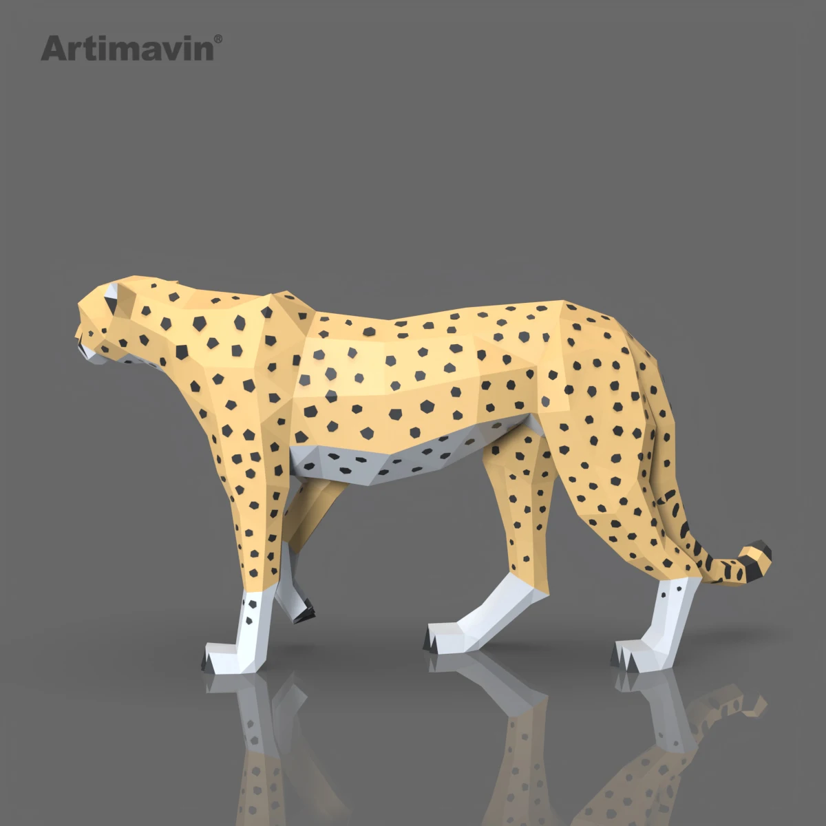 Cheetah Paper Art Paper Cutting Origami Three-dimensional Home Living Room Porch Bedroom Desktop Decoration Fun Puzzle Handmade