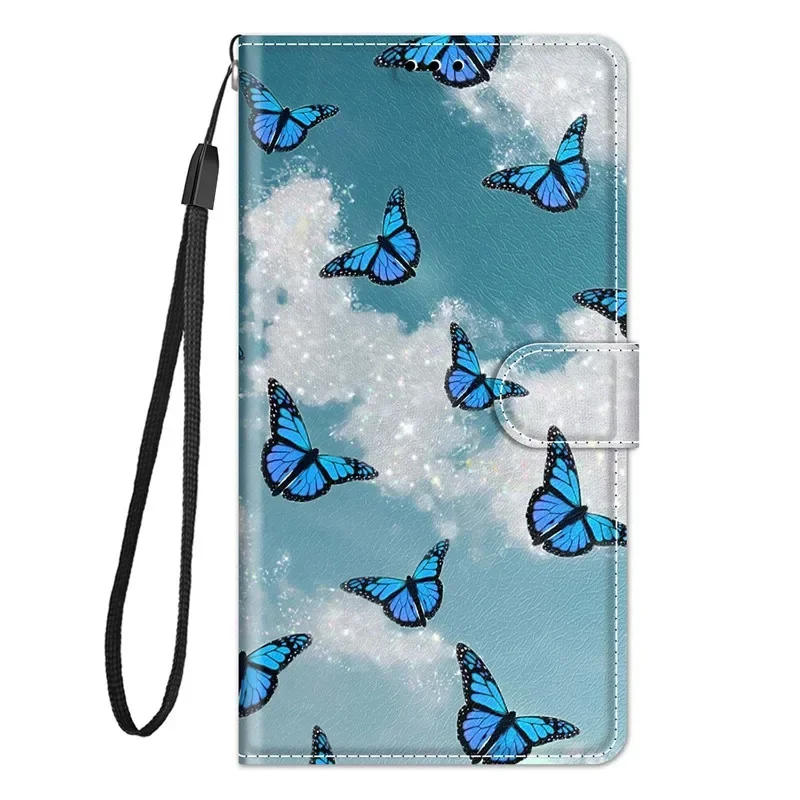 Leather Wallet Phone Case - Magnetic Flip Cover with Stand and Artistic Design