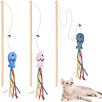 Wooden Cat Wand Teaser Toy 1