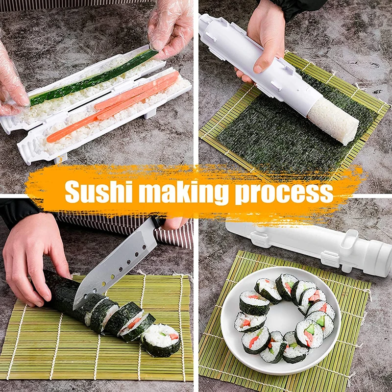 Sushi Making Kit, 22 in 1 Sushi Roller Maker Bazooker Kit with Bamboo Mats,  Chef's Knife, Chopsticks, Sauce Dishes, Rice Spreader, Avocado Slicer for  Beginners, Family, Friends, Home - Yahoo Shopping