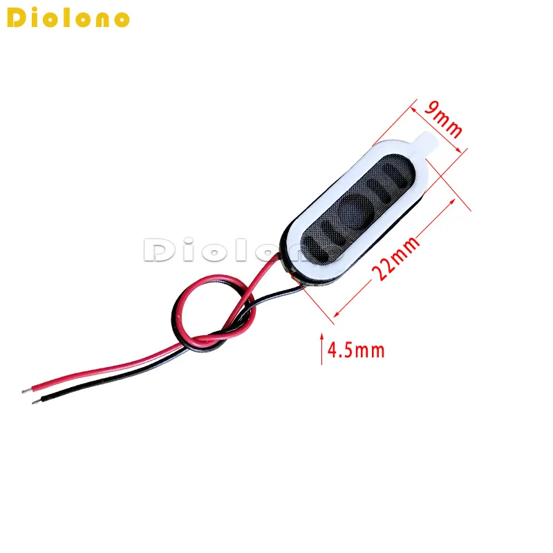 Acoustic Speaker 2209 0922 Oval Tablet Phone MP3 Portable Loudspeaker 1W 8R 22*9*4.5mm With Wires DIY Audio Accessories