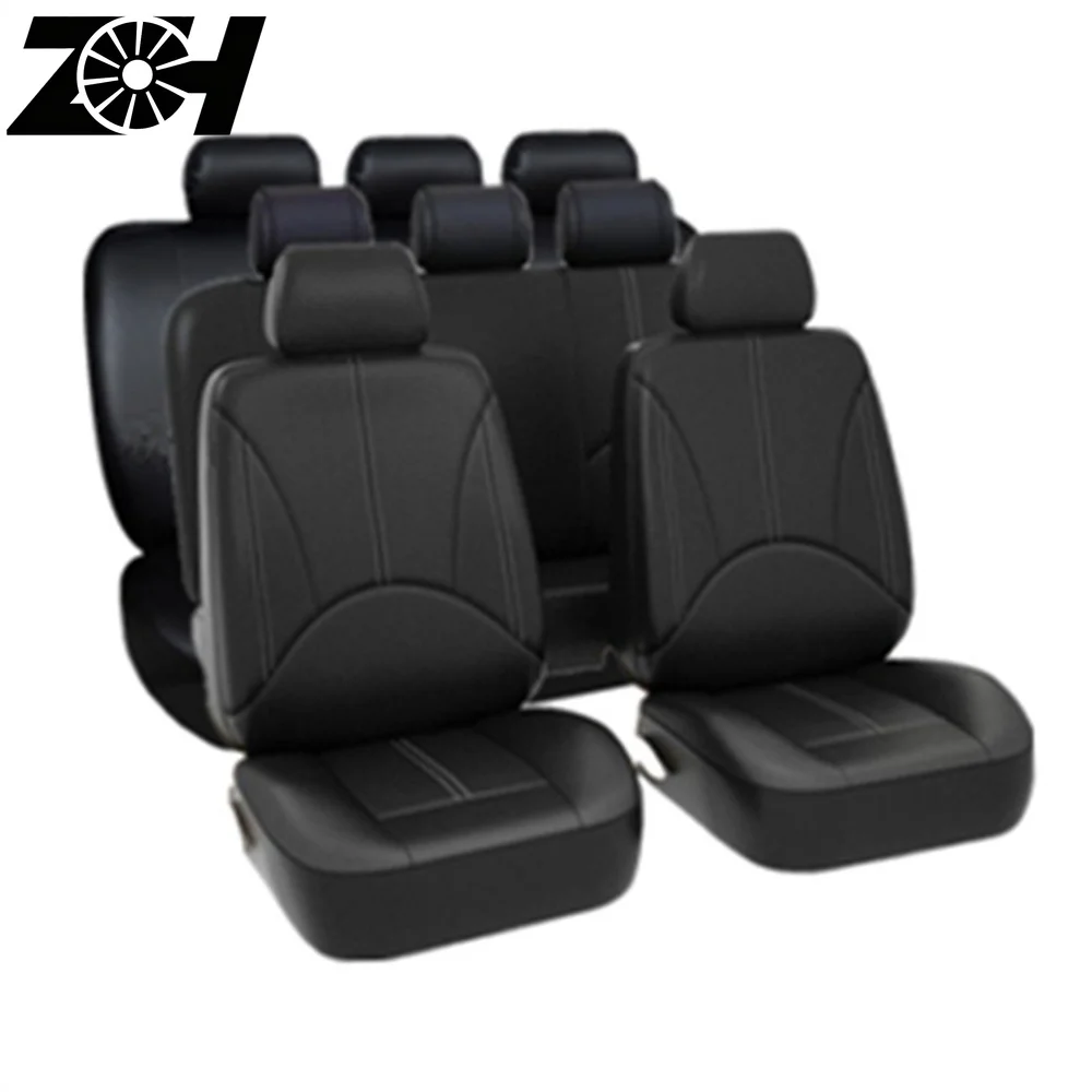 Coprisedili Universali in Pelle per 5 Posti, Coprisedili Completi per Auto e SUV, Colore Nero - Image 3