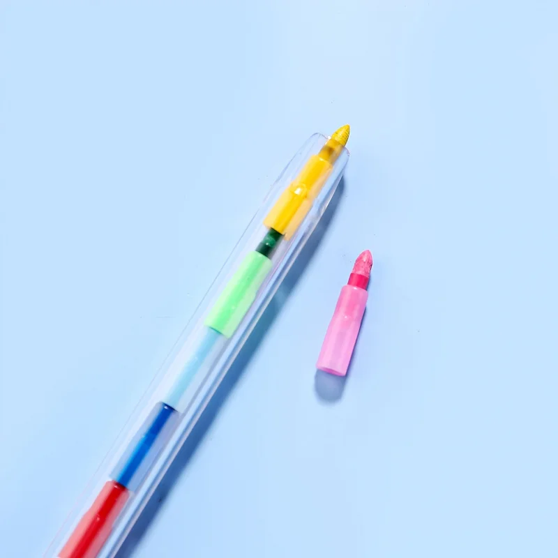 12PCS Stackable Crayons Assemblable Crayons, Party Gifts Multicolor Graffiti Drawing Tools School Office Magic Colored Pencils - 5