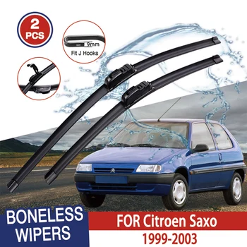 For Citroen Saxo 1999-2003 Car Windshield Wiper U-type Soft Rubber Frameless Bracketless Car Wipers 20"+18"
