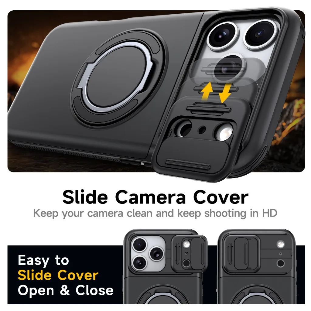 Enhanced Multifunctional Wallet Phone Case with MagSafe Magnetic Kickstand and Slide Cover