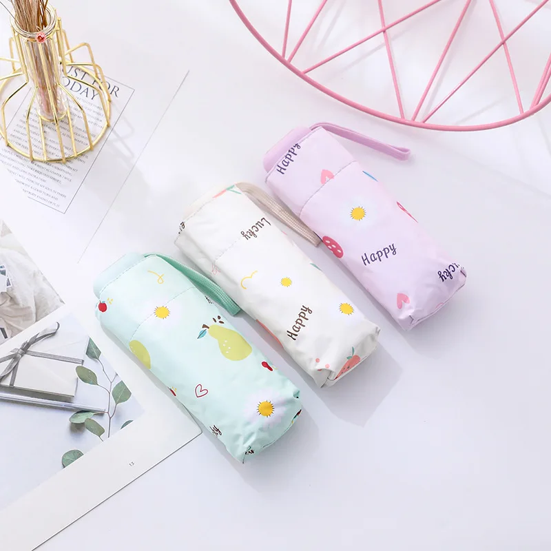 

3 Colors Small Pocket Folding Pencil Umbrella Ultra-thin Light Mini Umbrella Rain Women Umbrellas for Men Sun Rain Gear Parasol