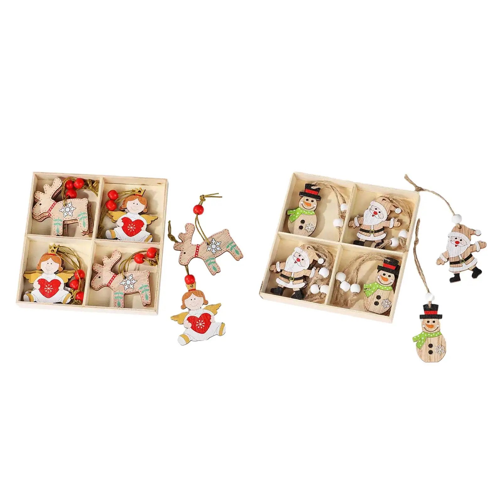 

12Pcs Christmas Decorations with Rope Christmas Tree Pendants Ornaments for Dress up Fireplace Christmas Gifts Festival Wedding