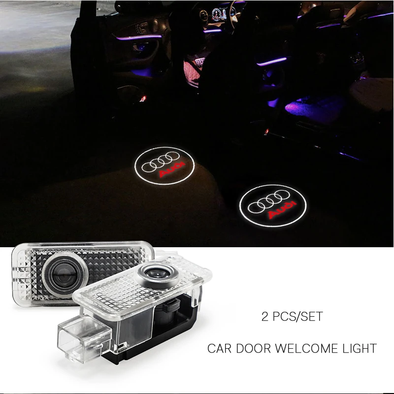 Car door welcome light projection light is suitable For Audi Quattro A3 A4 A6 A5 Q5 A1 Q7 Q3 Q2 Q8 A7 A8 TT S1 SQ5 RSQ3 RSQ8