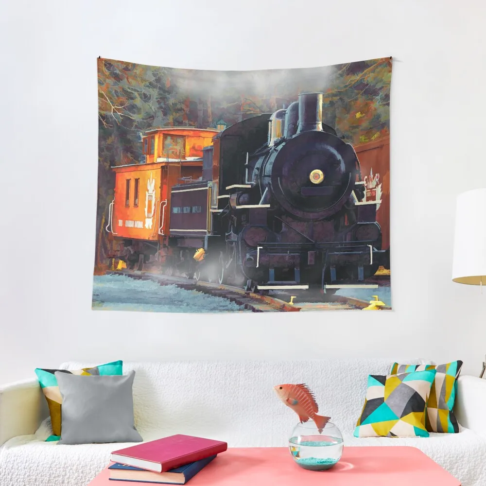 

The Rail Yard-Steam Train Tapestry Wall Hanging Wall Things To Decorate The Room
