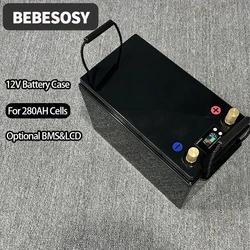 12V 280AH DIY Battery Case Portable Battery Box 4S Optional JK 200A BMS 2A Active Balance TFT LCD Tape Bolt For RV Yacht Car